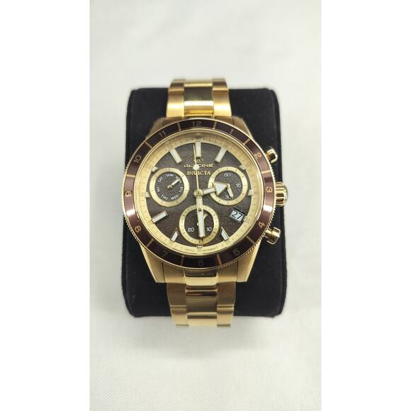 GLYCINE x INVICTA Men's Watch Quartz 5 Elements Gold - Picture 5 of 14